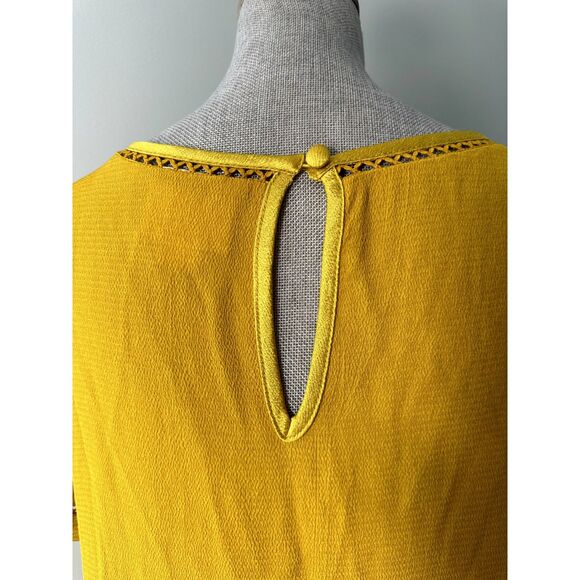 Maeve by Anthropologie Verdet Gold Swing Mini Dress 60s Boho Style size Small - Picture 5 of 8